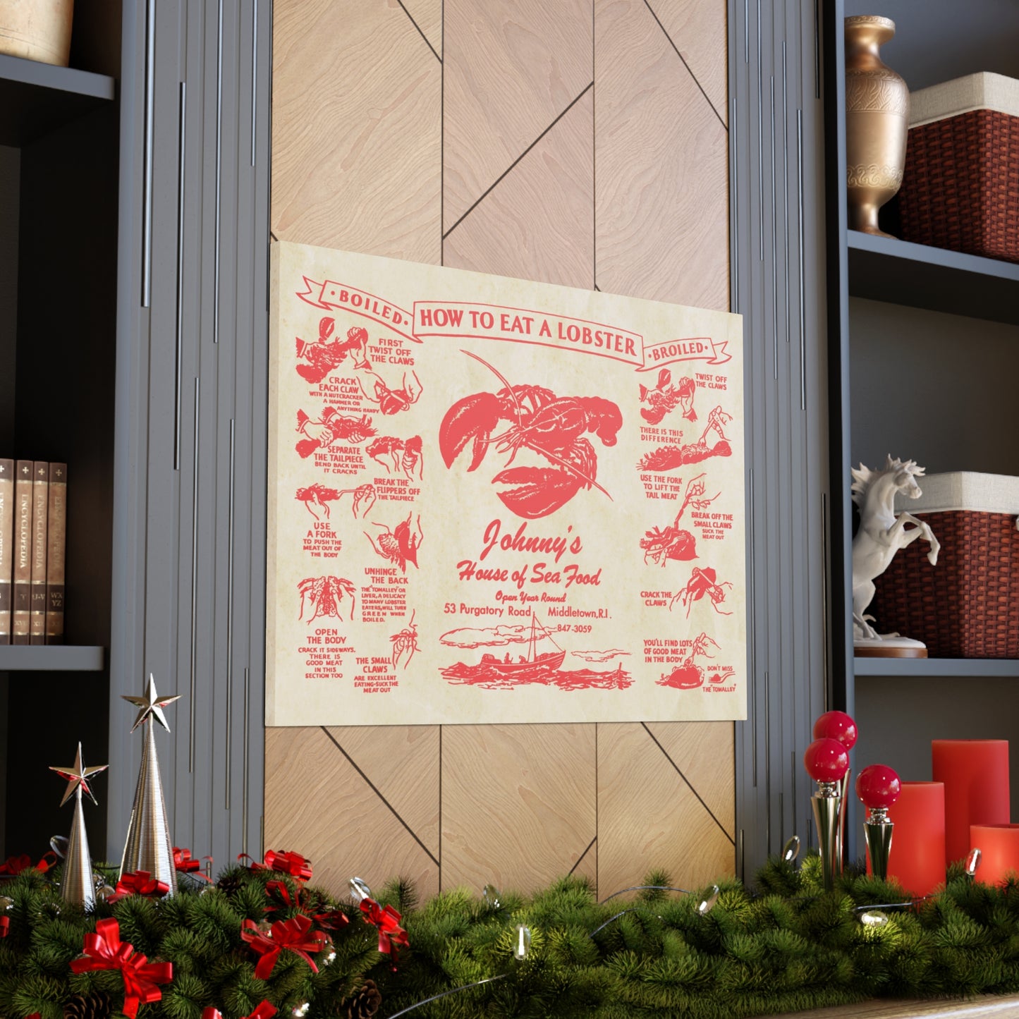 Johnny’s House of Seafood - Vintage Menu on Canvas