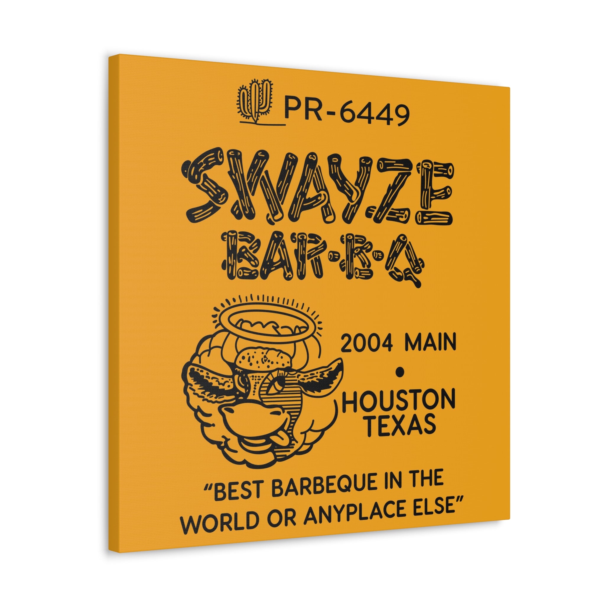 Matchbook Apparel: Swayze BBQ, Houston - Canvas Wall Art