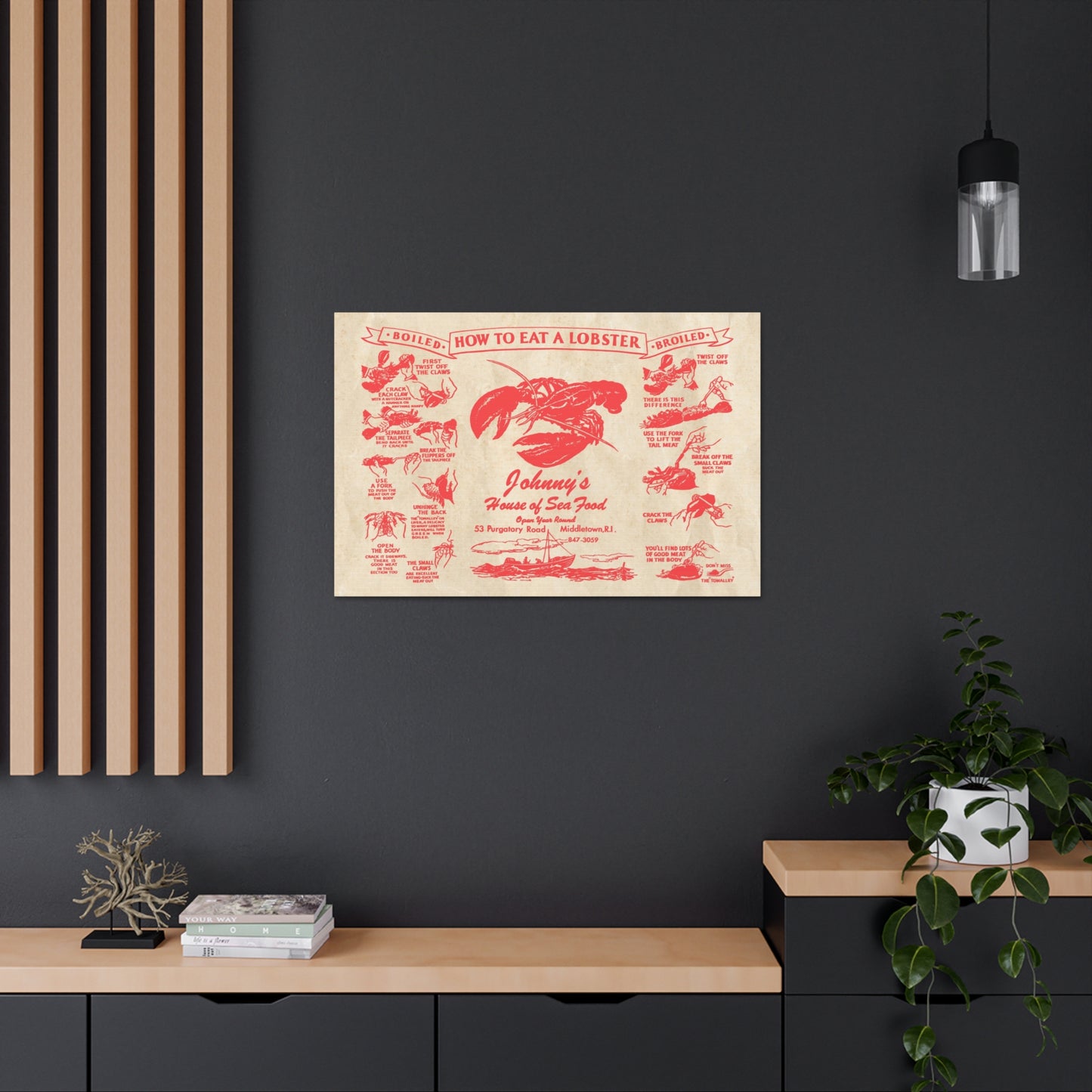 Johnny’s House of Seafood - Vintage Menu on Canvas