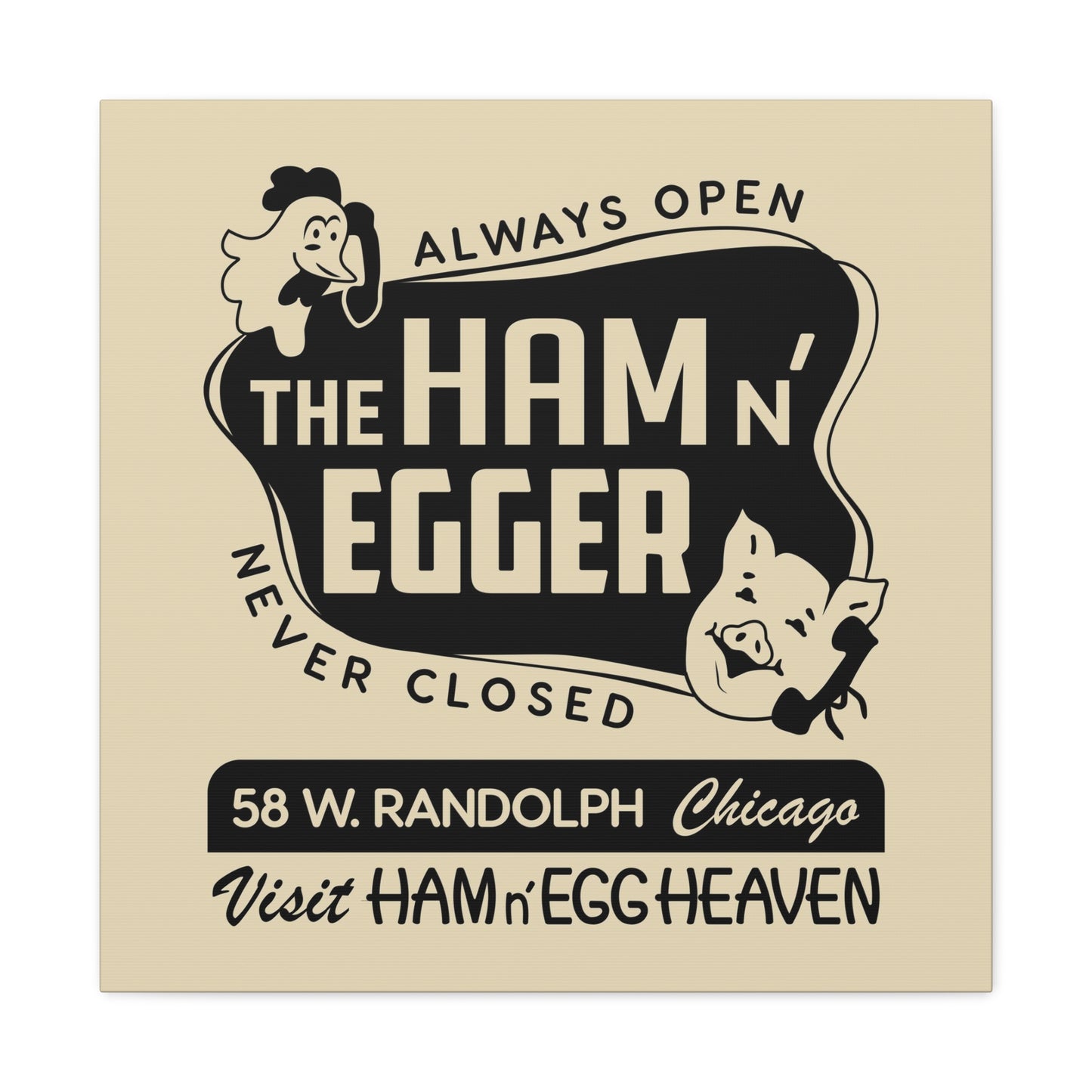 Ham n' Egger - Canvas Wall Art (Beige)