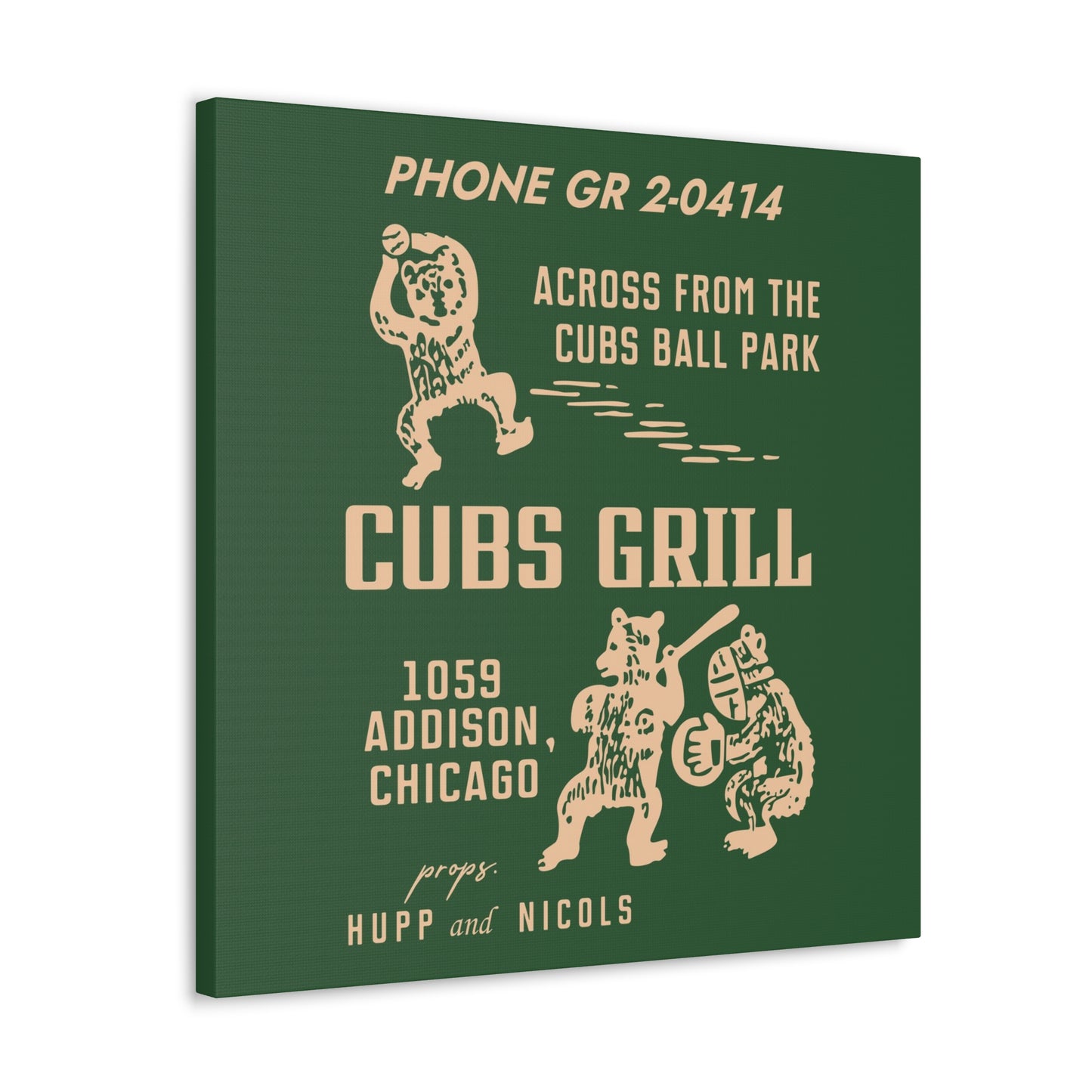 Cubs Grill - Canvas Wall Art